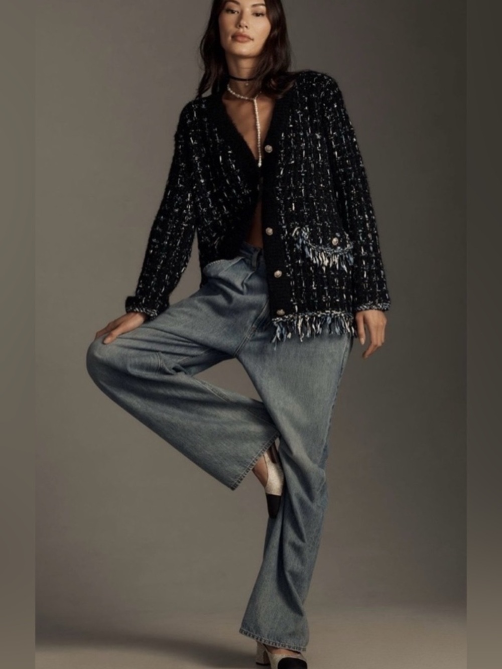 Anthropologie Tweed Cardigan